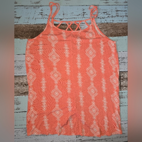 Orange Sweetheart Tie Front Camisole Top - Picture 3 of 4